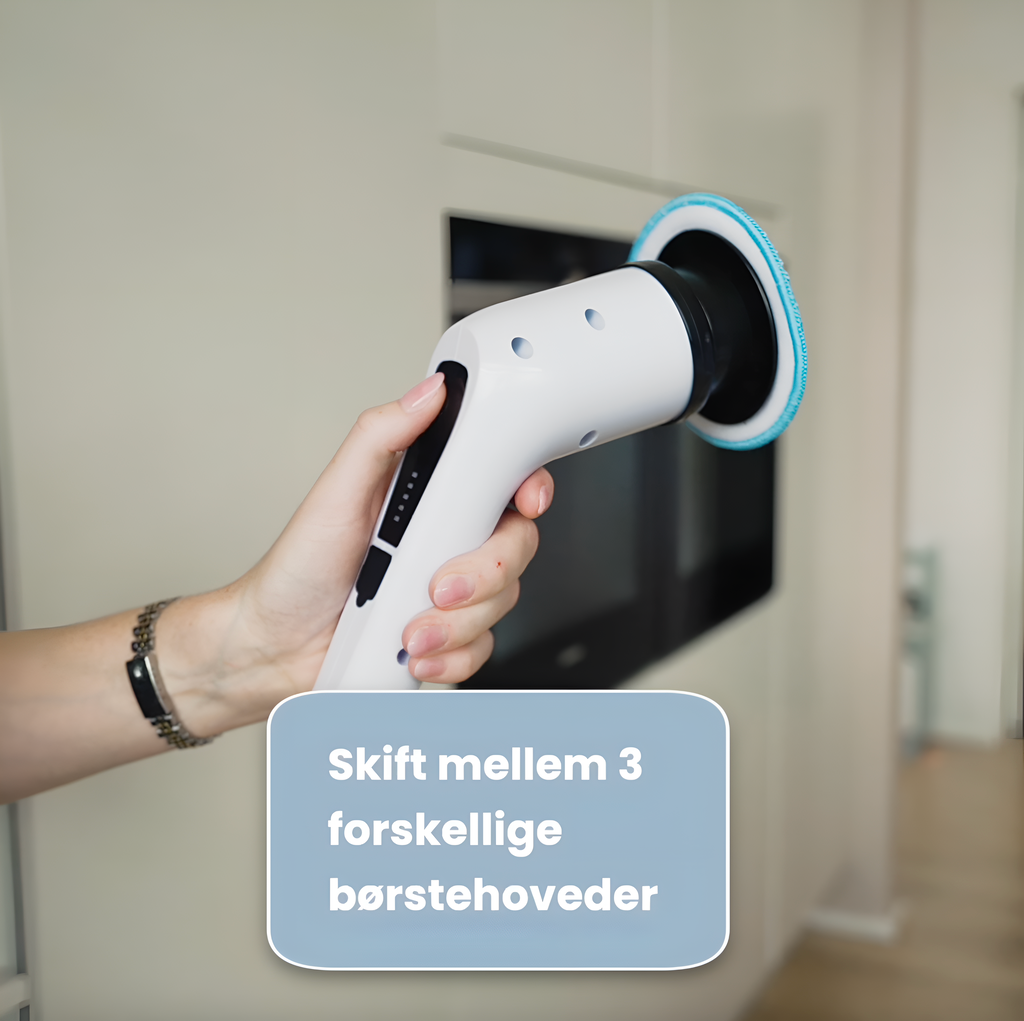 Elektrisk rengøringsbørste med forlængerstang