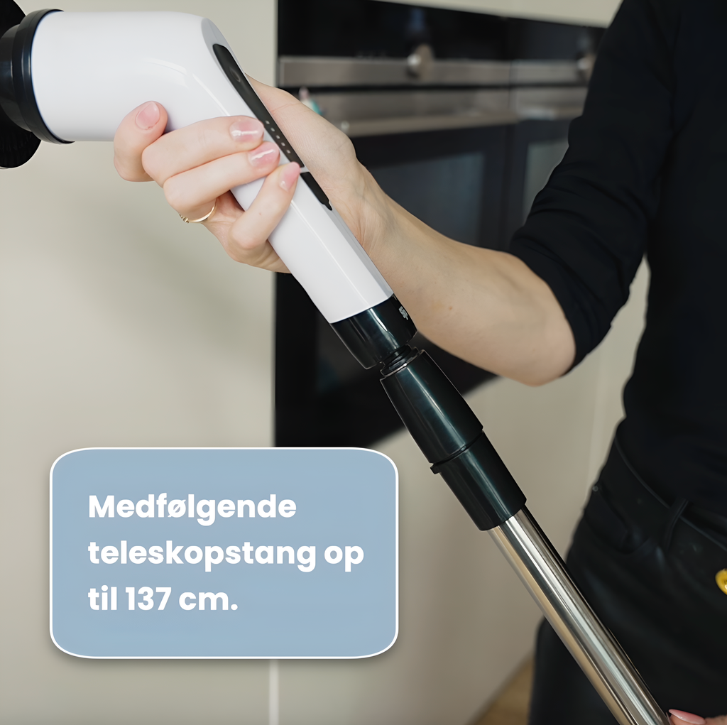 Elektrisk rengøringsbørste med forlængerstang